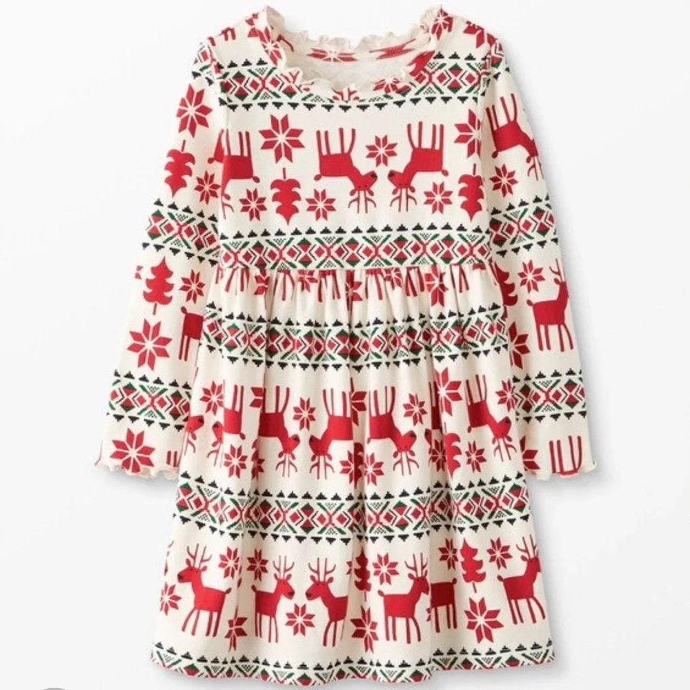 Hanna Andersson reindeer dress Sz 5